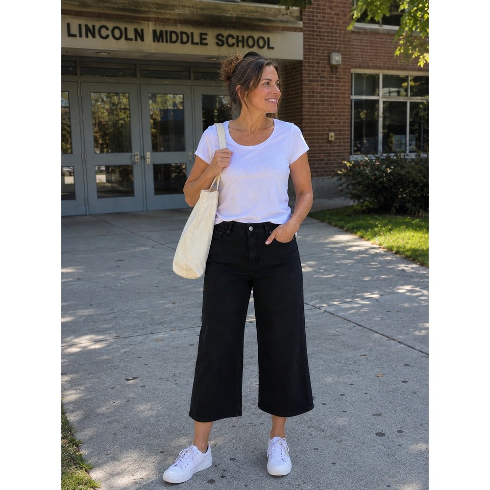 Signature Levi Strauss Wide Leg Capri Jeans